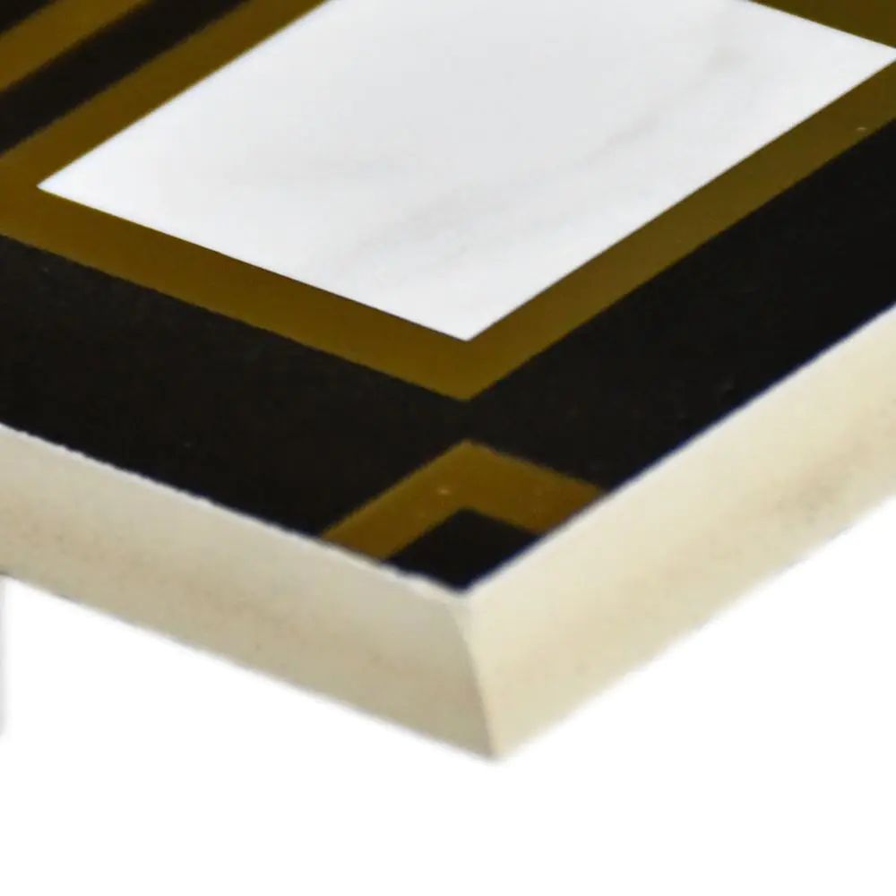 Bordürenecke Villeroy & Boch 1426 MKE4 Victorian diamond schwarz weiß gold 7,5x7,5 cm I. Sorte