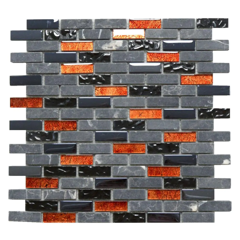 Mosaik HJ HDA033 Glas Naturstein anthrazit rot 30x30 cm I.Sorte Mosaik HJ HDA033 Glas Naturstein anthrazit rot 30x30 cm I.Sorte