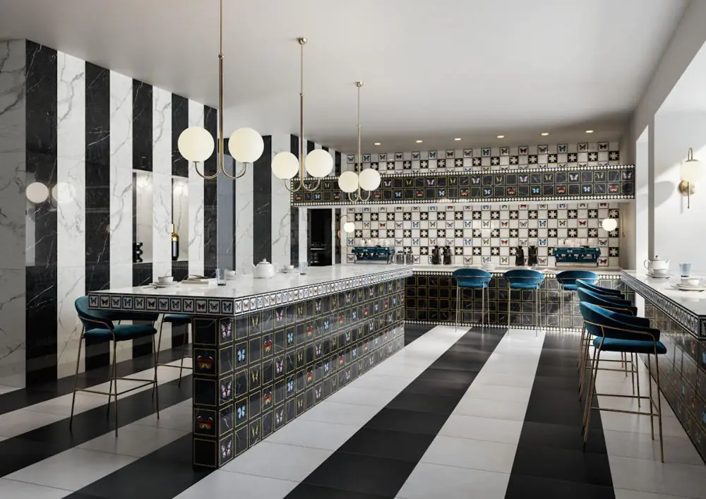 Bordürenecke Villeroy & Boch 1428 MKE1 Victorian gold mehrfarbig 12,5x12,5 cm I.Sorte