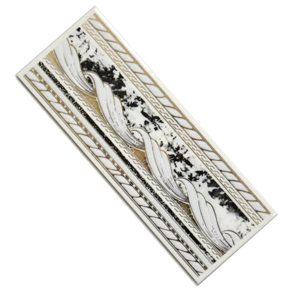 Bordüre Nr.412 weiß schwarz grau gold 7,5x20 cm I.Sorte