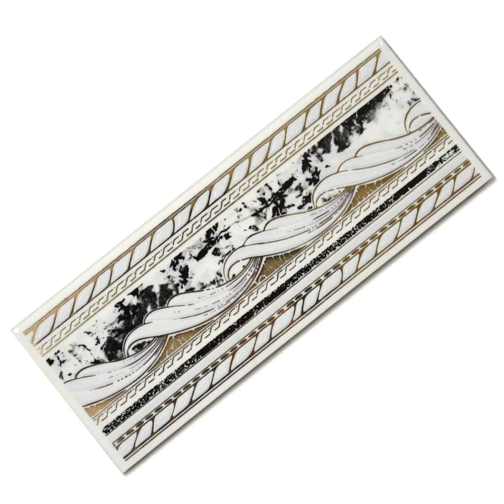 Bordüre Nr.412 weiß schwarz grau gold 7,5x20 cm I.Sorte