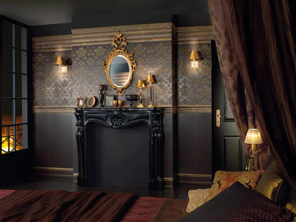 Wandfliese Dekor Villeroy & Boch 1309 ET32 La Diva tulipe noire 30x90 cm I.Sorte