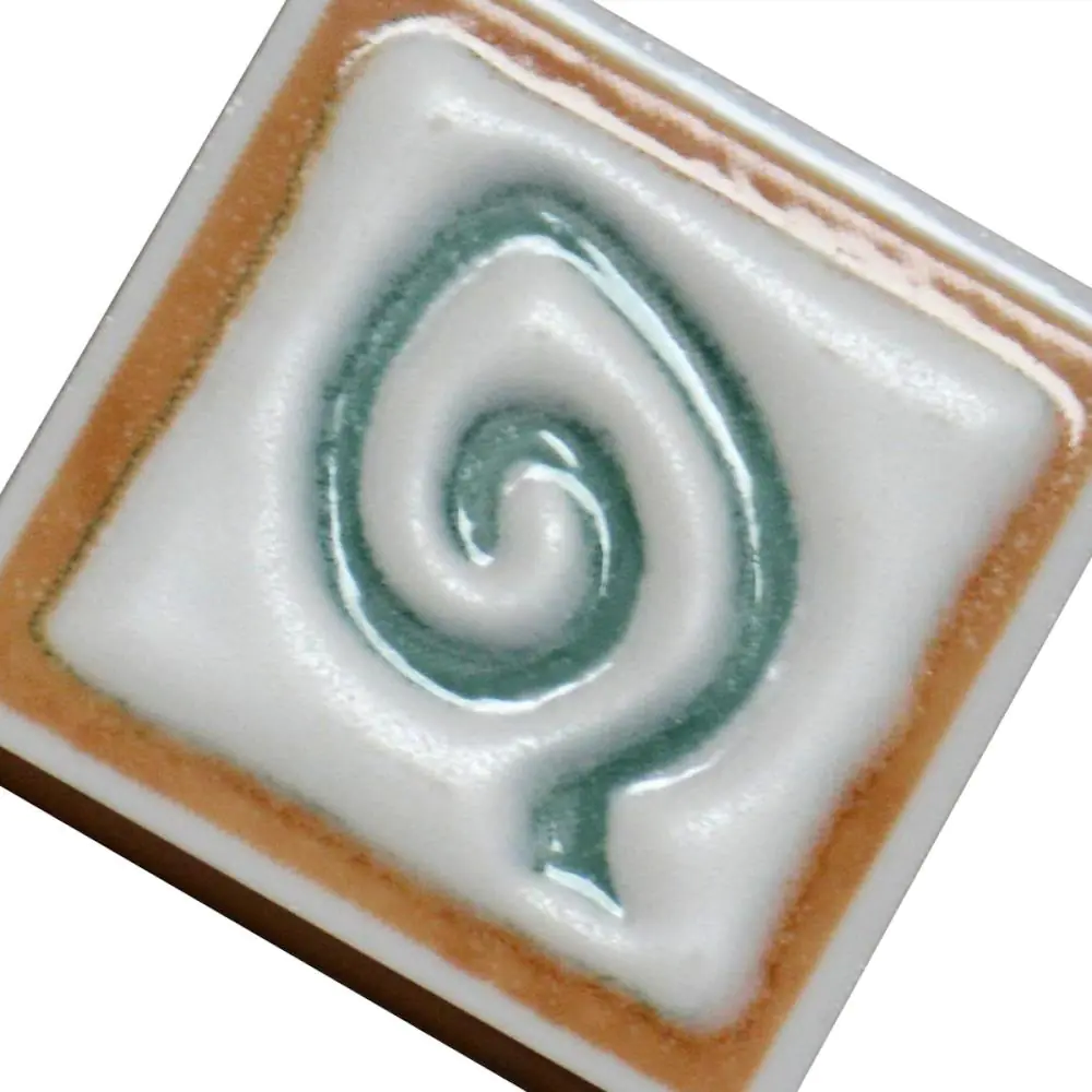 Mosaik Einleger Gaya Manises Dekor B Blatt grün weiß 5x5 cm I.Sorte Mosaik Einleger Gaya Manises Dekor B Blatt grün weiß 5x5 cm I.Sorte