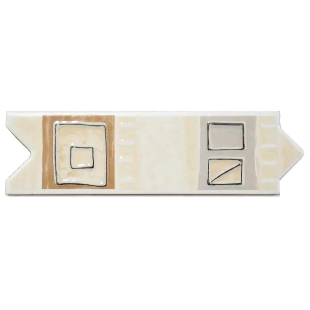 Bordüre Nr.222 Lena weiß beige grau 6x20 cm I.Sorte