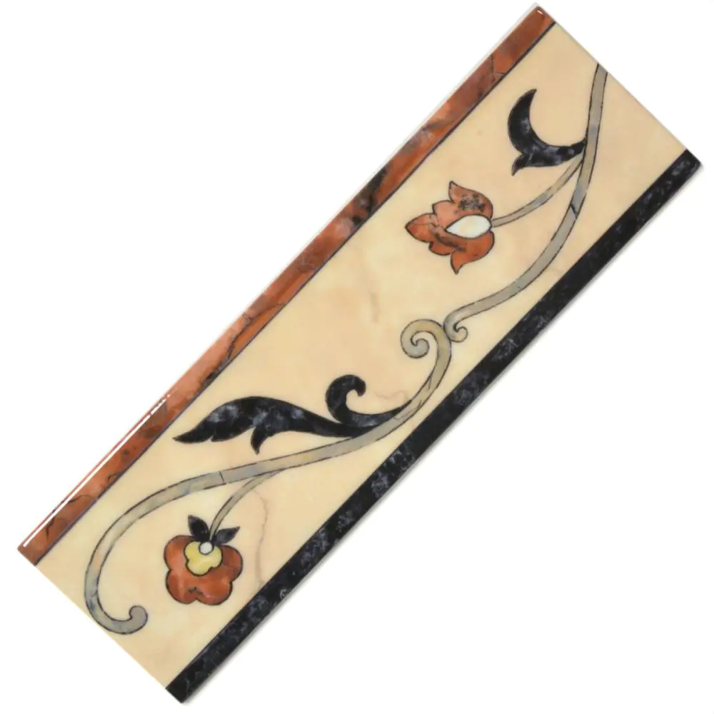 Bordüre Villeroy & Boch 1456 TL61 Palazzo Vecchio rot beige schwarz 7,5x25 cm I.Sorte Bordüre Villeroy & Boch 1456 TL61 Palazzo Vecchio rot beige schwarz 7,5x25 cm I.Sorte