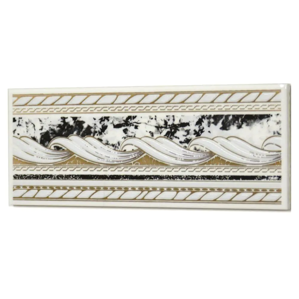 Bordüre Nr.412 weiß schwarz grau gold 7,5x20 cm I.Sorte