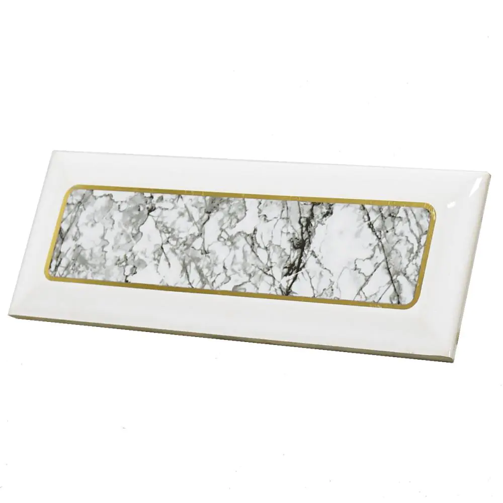 Bordüre AWS Keramik Nr.560 grau gold weiß 7x20 cm
