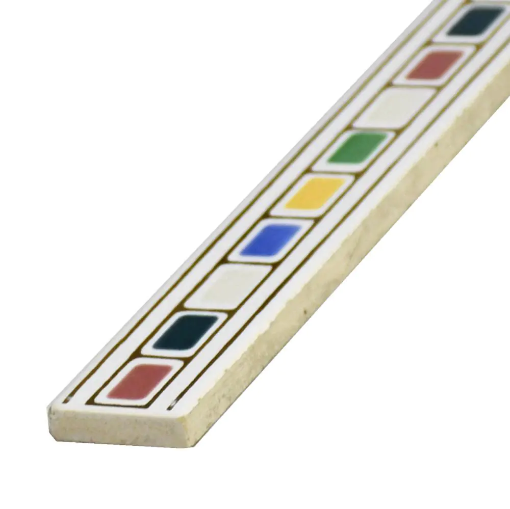 Bordüre Nr.594 bunt grün blau gelb rot weiß gold 3x20 cm