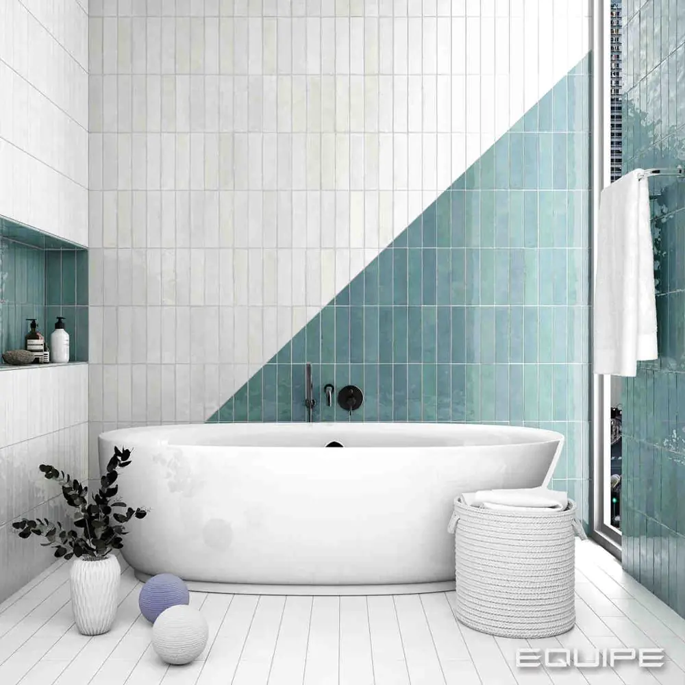 Wandfliese Equipe Ceramicas 26871 Tribeca gypsum white weiß 6x24,6 cm I.Sorte