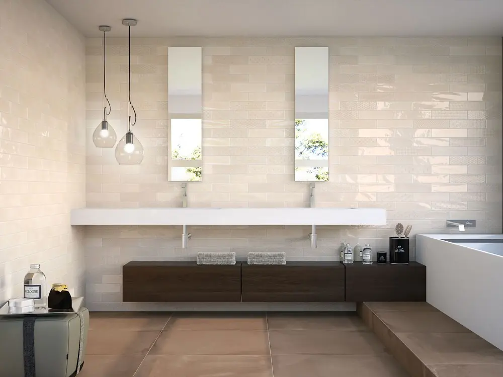 Wandfliese Cifre Opal ivory creme 7,5x30 cm I.Sorte Wandfliese Cifre Opal ivory creme 7,5x30 cm I.Sorte