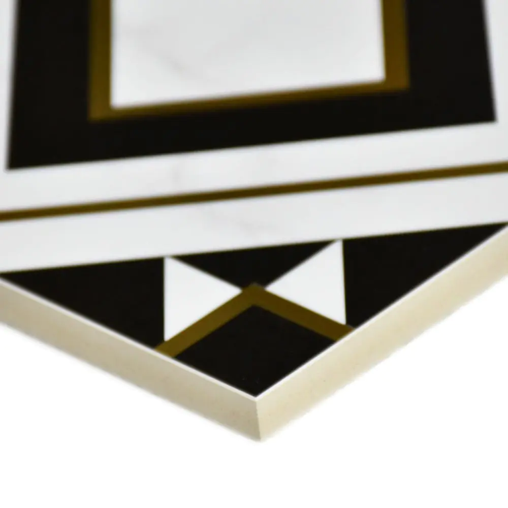 Wandfliese Dekor Villeroy & Boch 1222 MK0K Victorian white gold schwarz weiß 20x20 cm I.Sorte