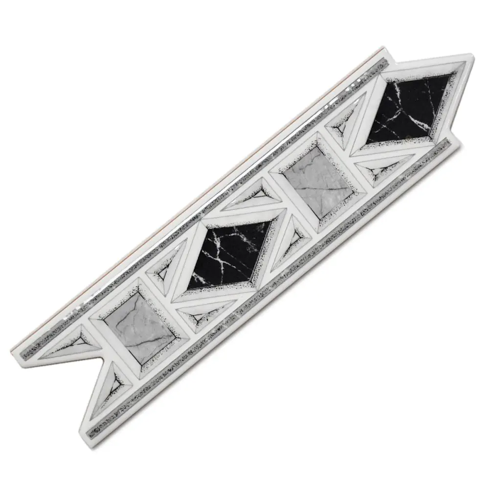 Bordüre HPH Placke Nr.1029 Tarragona grau silber weiß 6,5x25 cm