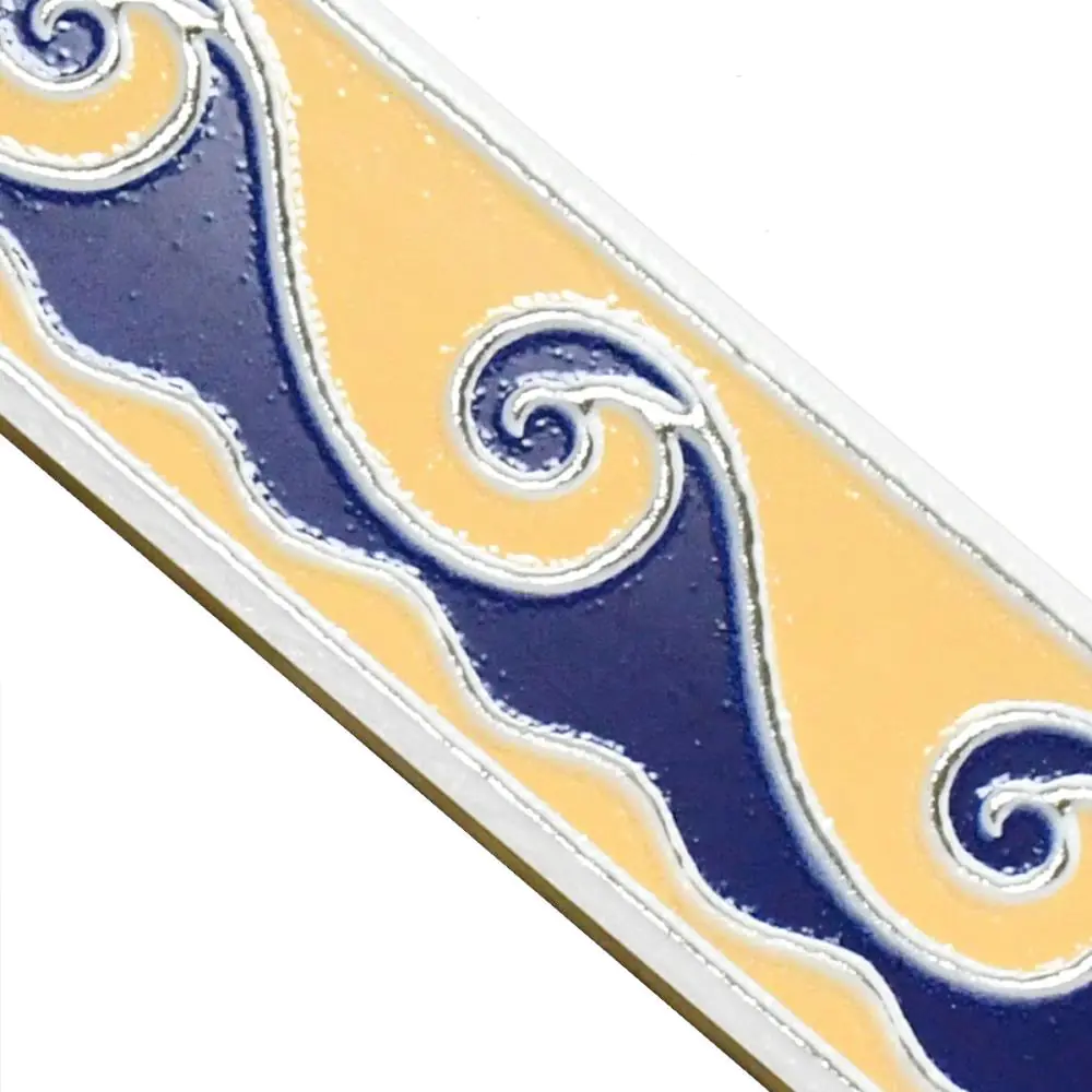 Bordüre Nr.658 beige blau weiß Welle 6x20 cm