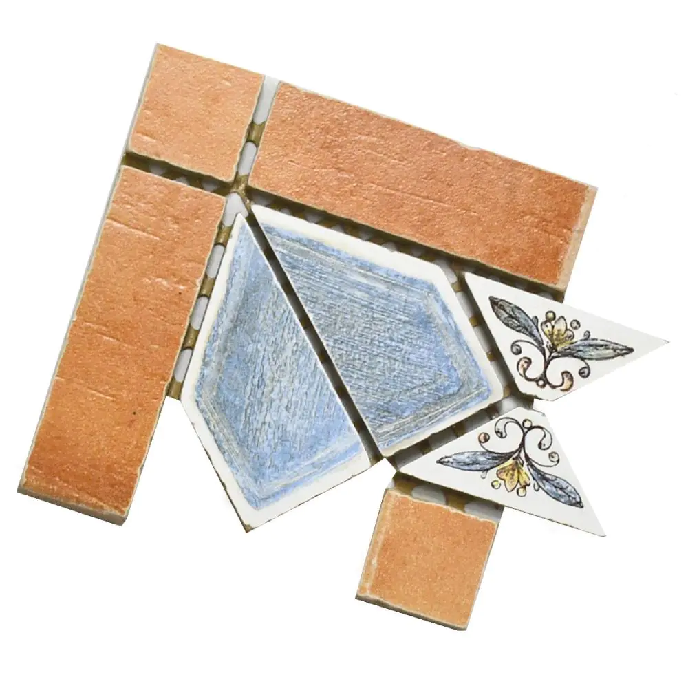 Bordürenecke Industrie Fincuoghi SPA Nr.918 ES19366/8 Patio blu tono 16x16 cm I.Sorte