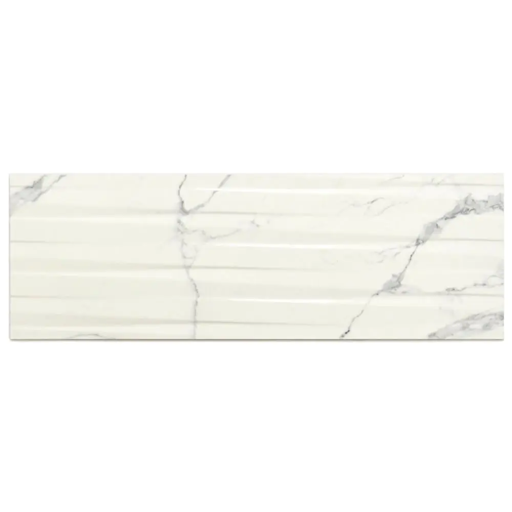 Wandfliese Cifre Statuario Relieve brillo weiß grau 30x90 cm I.Sorte Wandfliese Cifre Statuario Relieve brillo weiß grau 30x90 cm I.Sorte