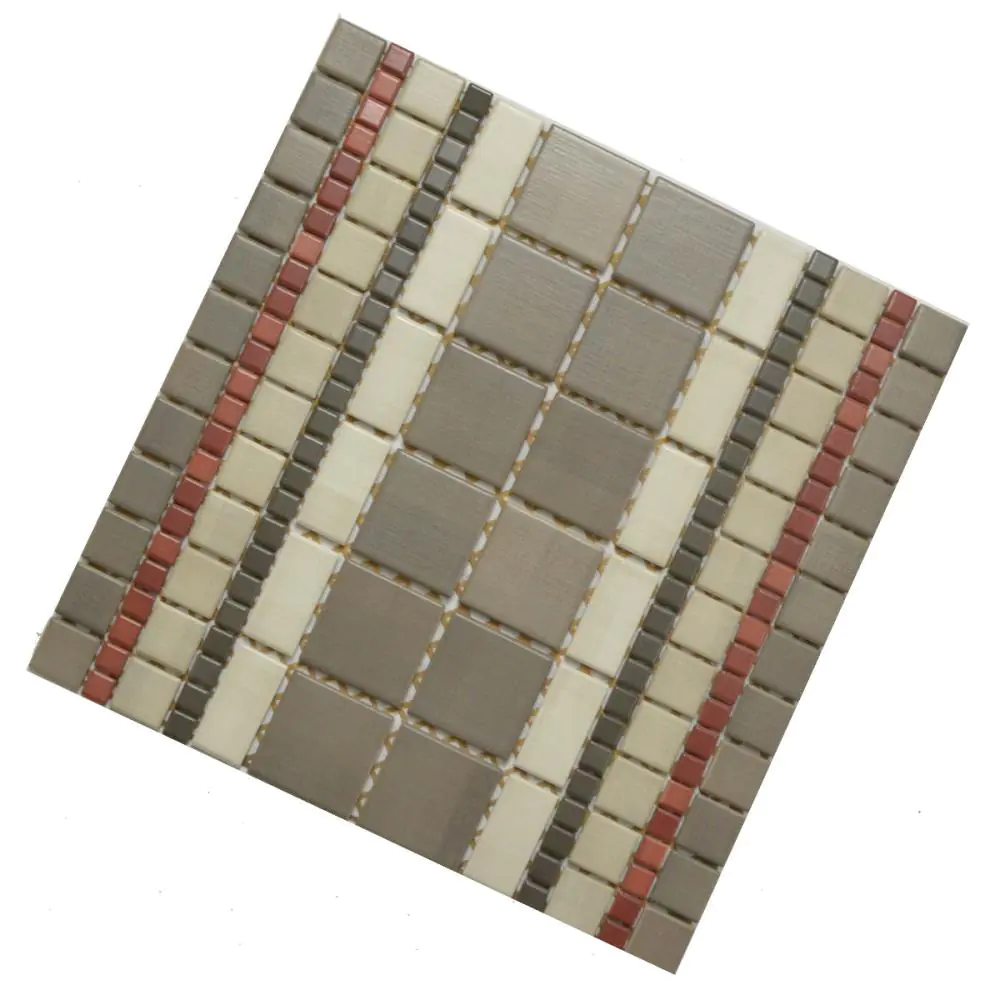 Mosaik Jasba E1756 6611H Highlands lines dark beige braun rot 31x31 cm