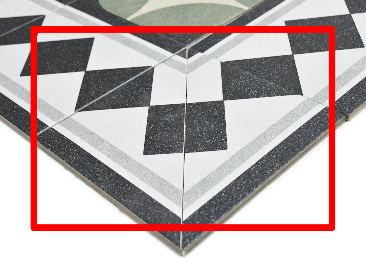 Bordüre Alt Mettlach 2.0 Gehrungsschnitt Beispiel