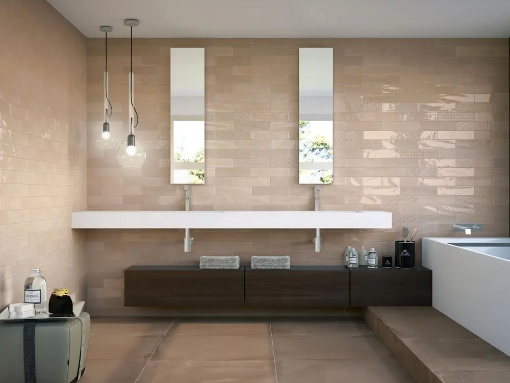 Wandfliese Cifre Opal vison braun 7,5x30 cm I.Sorte Wandfliese Cifre Opal vison braun 7,5x30 cm I.Sorte