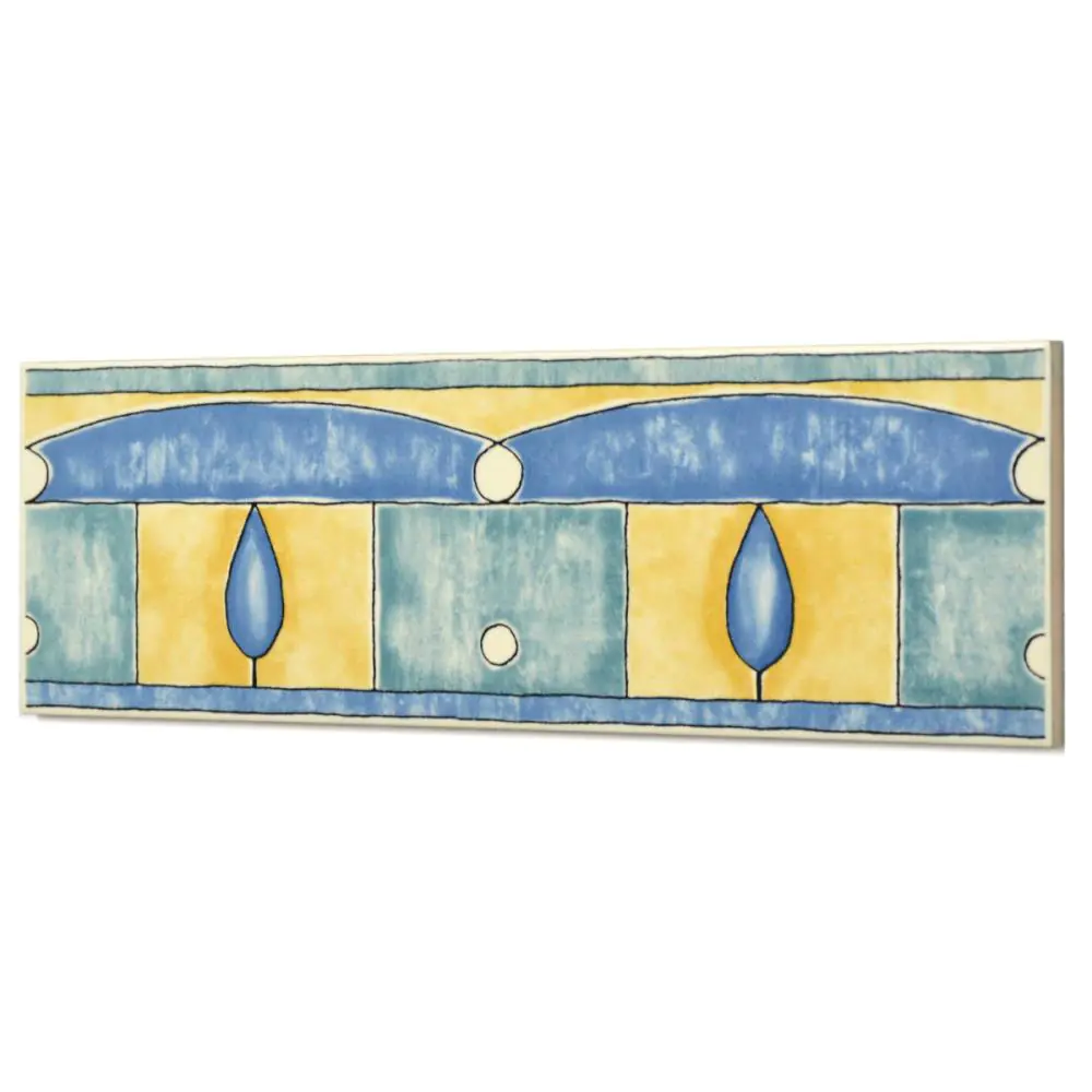 Bordüre CFA Nr.202 641856011 Aitena blau gelb grün 10x31 cm Bordüre CFA Nr.202 641856011 Aitena blau gelb grün 10x31 cm