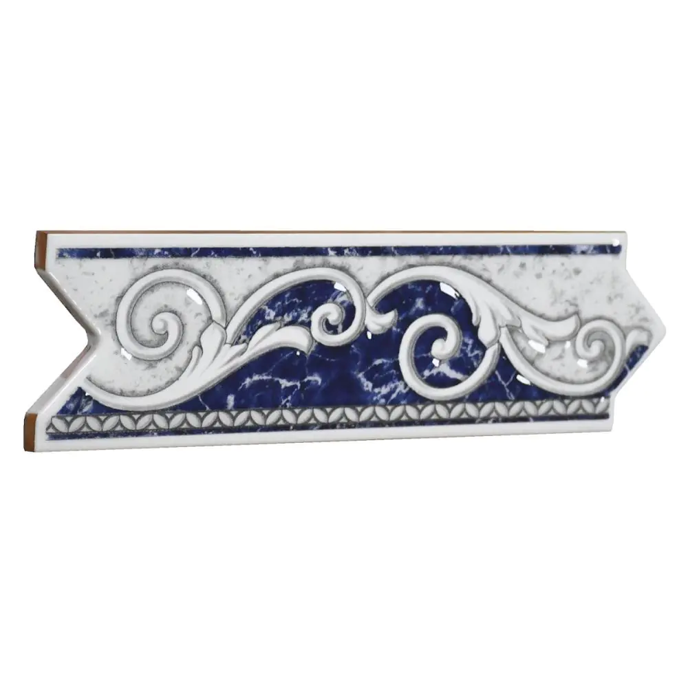 Bordüre Nr.670 azul blau Floral Antik 6x20 cm