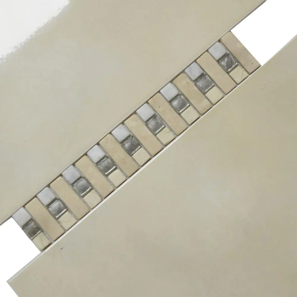 Bordüre Foredil platino varii creme weiß Marmor Murano Glas 6x30 cm Bordüre Foredil platino varii creme weiß Marmor Murano Glas 6x30 cm