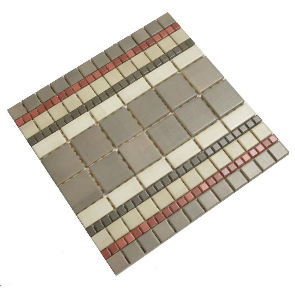 Mosaik Jasba E1756 6611H Highlands lines dark beige braun rot 31x31 cm