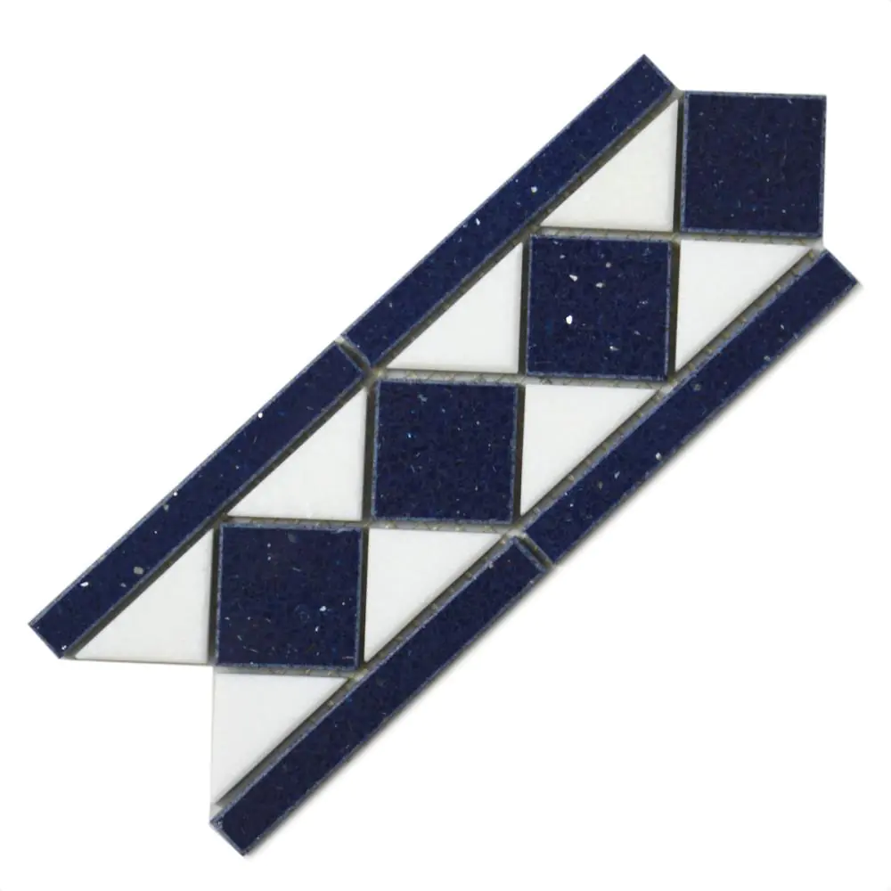 Bordüre Nr.79 Starlight Kompositstein blau weiß 7,5x20 cm Bordüre Nr.79 Starlight Kompositstein blau weiß 7,5x20 cm