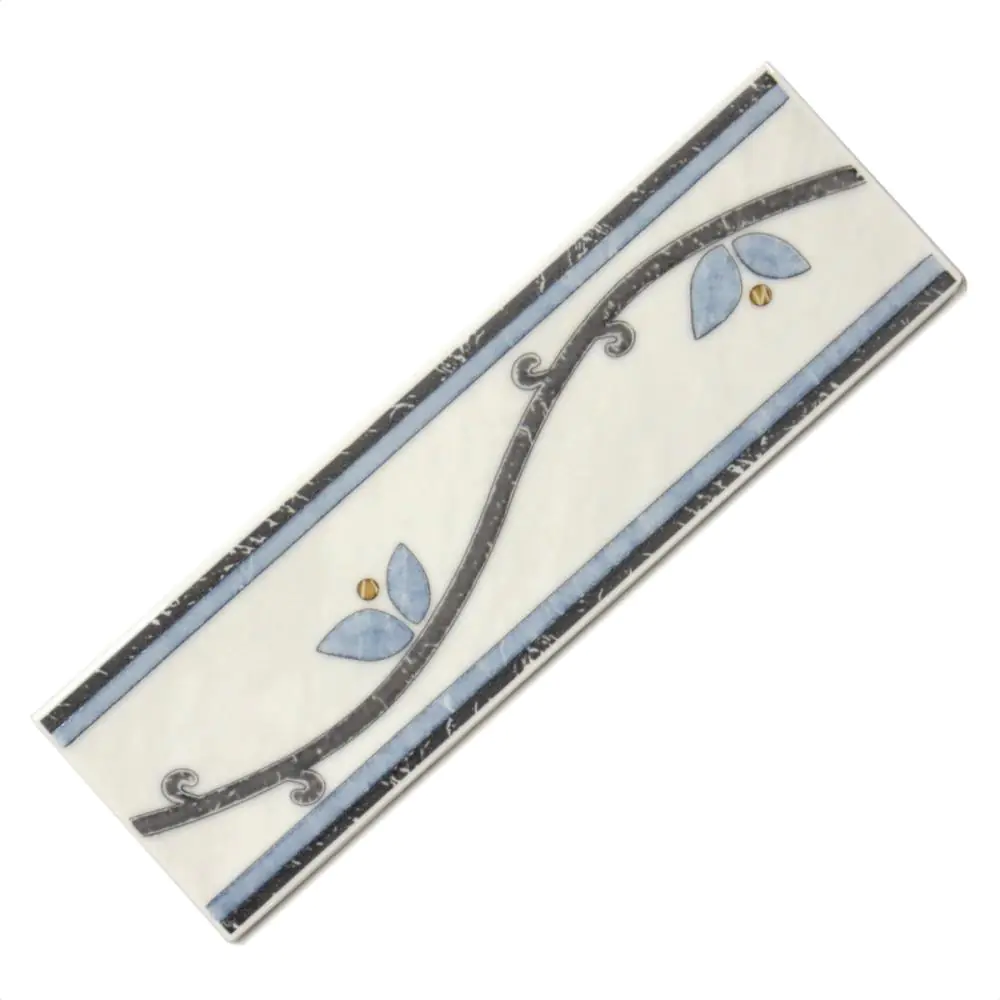 26x Bordüre Villeroy & Boch 1456 D736 Marmaris grau blau weiß 7,5x25 cm II.Sorte
