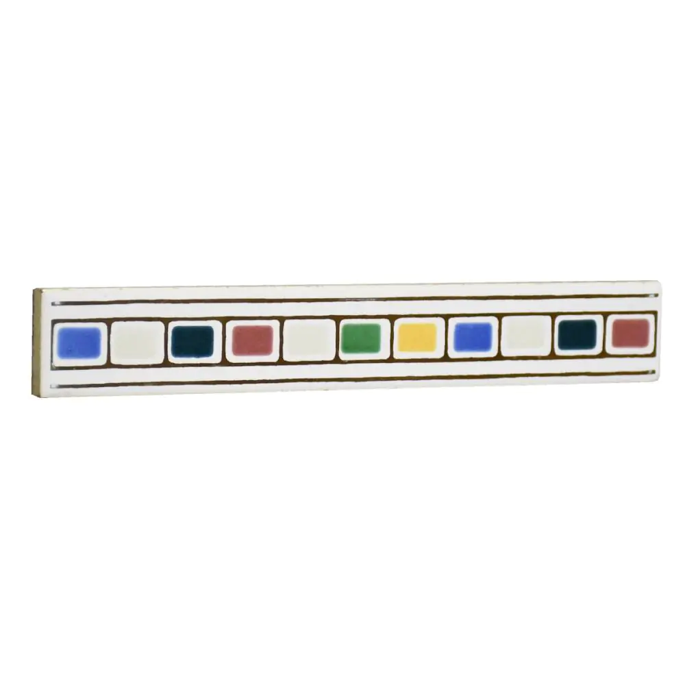 Bordüre Nr.594 bunt grün blau gelb rot weiß gold 3x20 cm