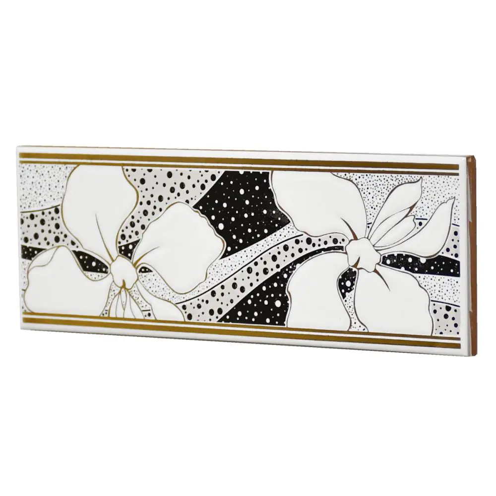 Bordüre Nr.681 grau gold weiß schwarz 7x20 cm