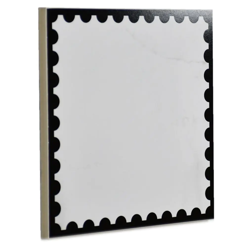 Wandfliese Dekor Villeroy & Boch 1222 MK0G Victorian perforated white schwarz weiß 20x20 cm I.Sorte