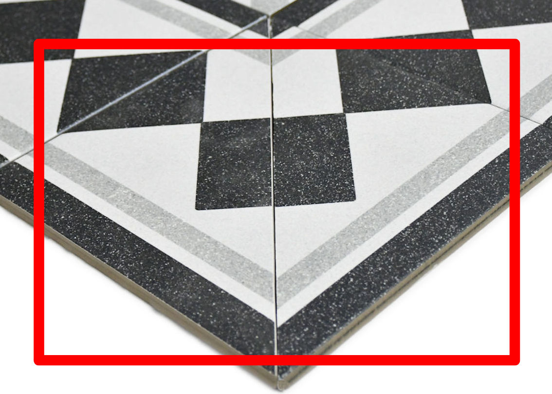 Bordüre Alt Mettlach 2.0 Gehrungsschnitt Beispiel