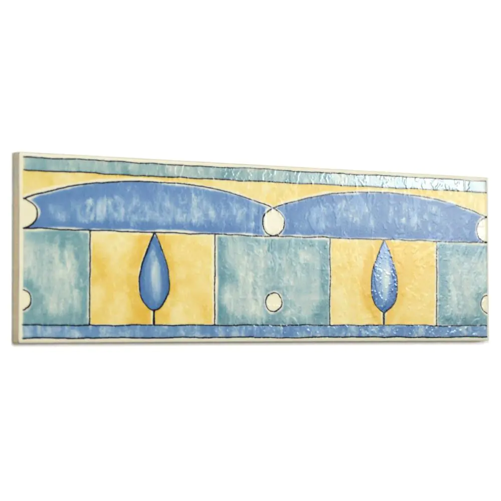 Bordüre CFA Nr.202 641856011 Aitena blau gelb grün 10x31 cm Bordüre CFA Nr.202 641856011 Aitena blau gelb grün 10x31 cm