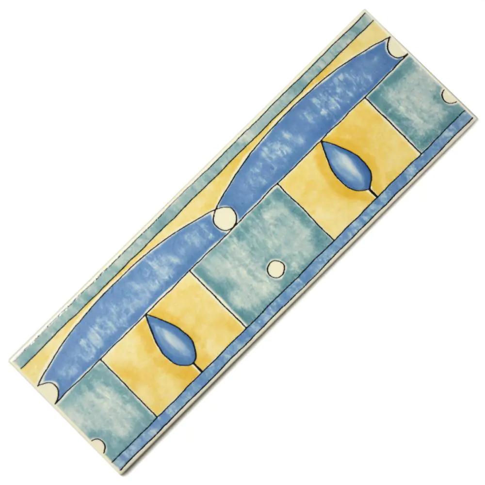 Bordüre CFA Nr.202 641856011 Aitena blau gelb grün 10x31 cm Bordüre CFA Nr.202 641856011 Aitena blau gelb grün 10x31 cm