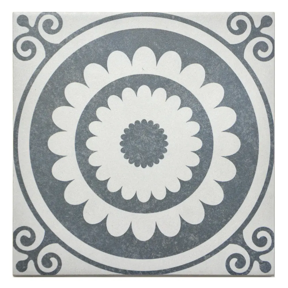 Bodenfliese Dekor Klingenberg 50223 Antique Bourgogne schwarz 20x20 cm