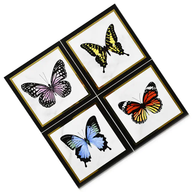 Wandfliese Dekor Villeroy & Boch 1222 MK0C black-white mehrfarbig Victorian 20x20 cm I.Sorte