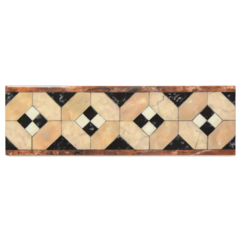 Bordüre Villeroy & Boch 1456 TL22 Palazzo Vecchio rot beige schwarz 7,5x25 cm I.Sorte Bordüre Villeroy & Boch 1456 TL22 Palazzo Vecchio rot beige schwarz 7,5x25 cm I.Sorte