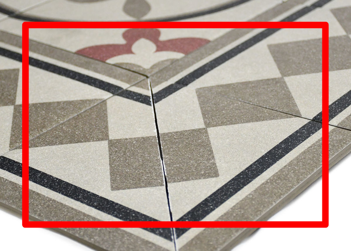 Bordüre Alt Mettlach 2.0 Gehrungsschnitt Beispiel