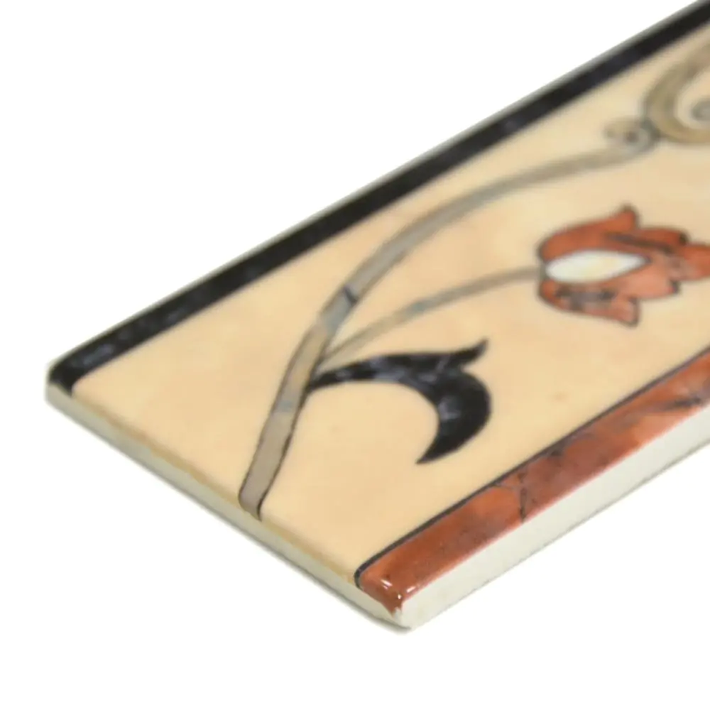 Bordüre Villeroy & Boch 1456 TL61 Palazzo Vecchio rot beige schwarz 7,5x25 cm I.Sorte Bordüre Villeroy & Boch 1456 TL61 Palazzo Vecchio rot beige schwarz 7,5x25 cm I.Sorte