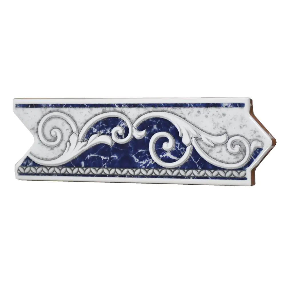 Bordüre Nr.670 azul blau Floral Antik 6x20 cm