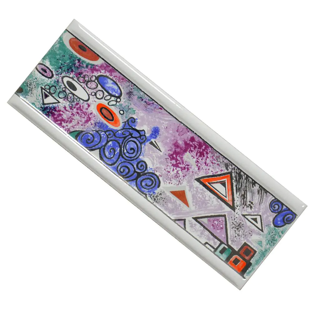 Bordüre AWS Keramik Nr.529 154471 weiß lila blau bunt 7,2x20 cm Bordüre AWS Keramik Nr.529 154471 weiß lila blau bunt 7,2x20 cm