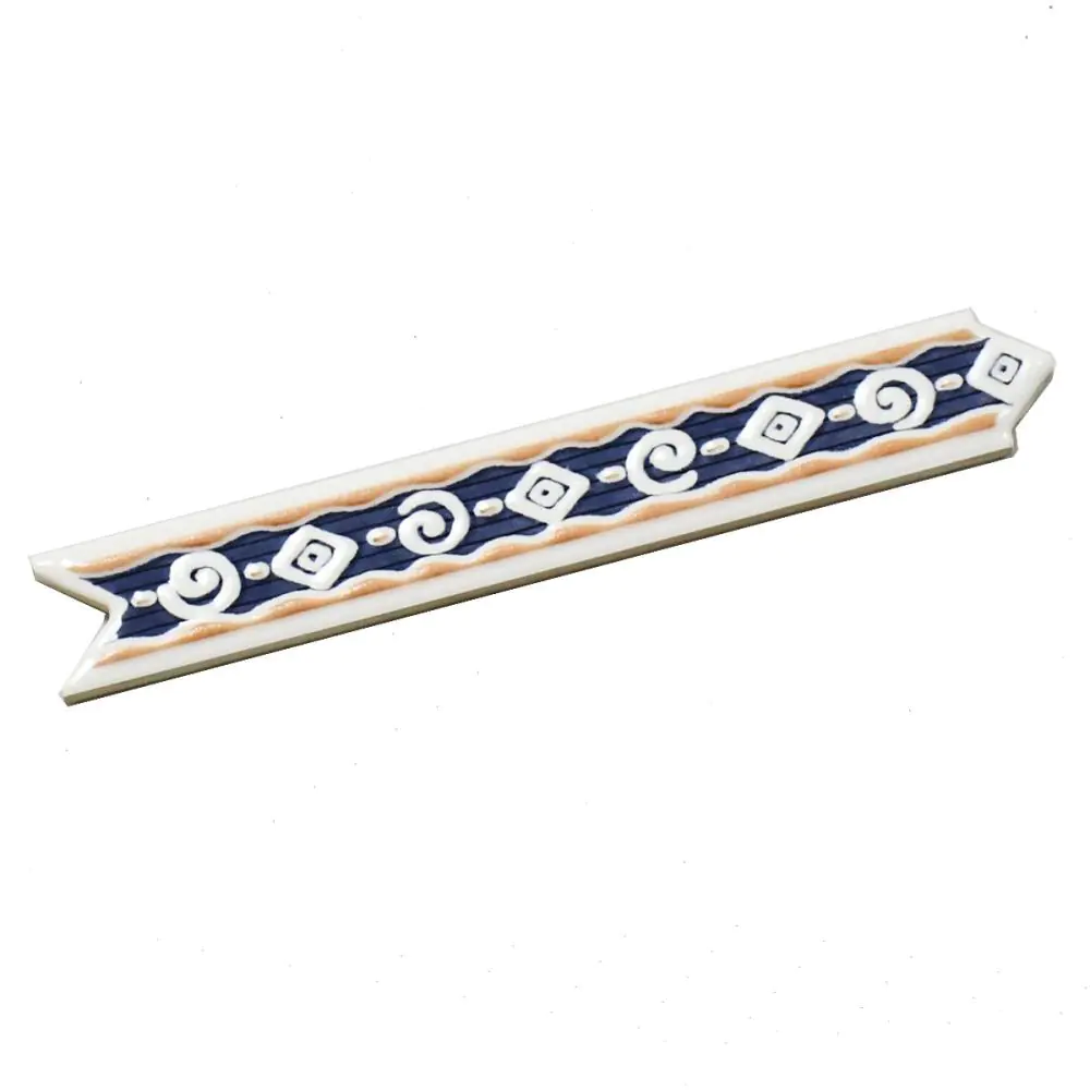 Bordüre Melody Nr.659 blau weiß beige 3x20 cm