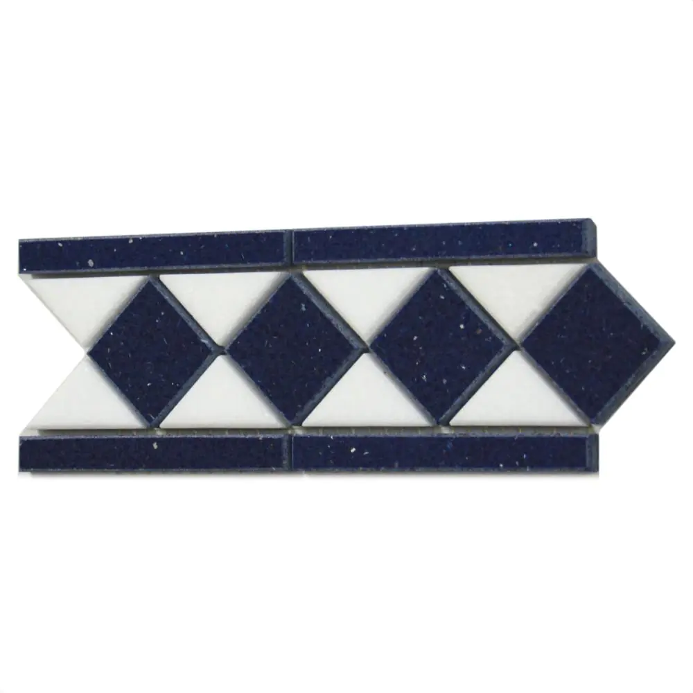 Bordüre Nr.79 Starlight Kompositstein blau weiß 7,5x20 cm Bordüre Nr.79 Starlight Kompositstein blau weiß 7,5x20 cm