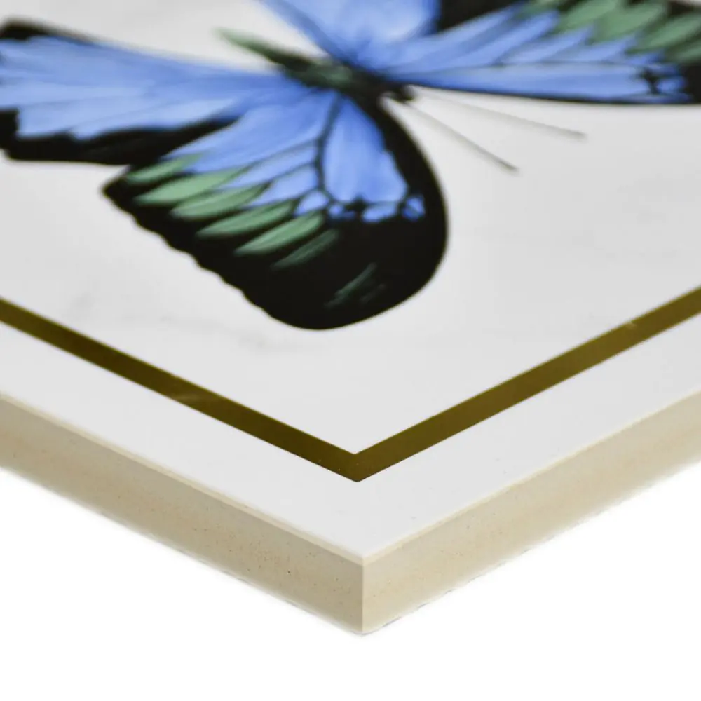 Wandfliese Dekor Villeroy & Boch 1222 MK0E Victorian white-gold butterfly mehrfarbig 20x20 cm