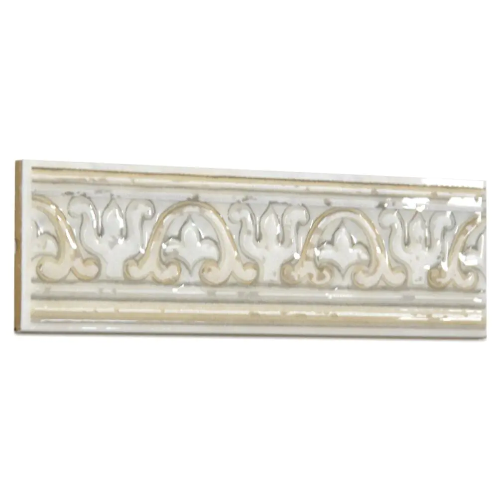 Bordüre Nr.320 06772 Kos weiß beige silber classico 7x20 cm Bordüre Nr.320 06772 Kos weiß beige silber classico 7x20 cm