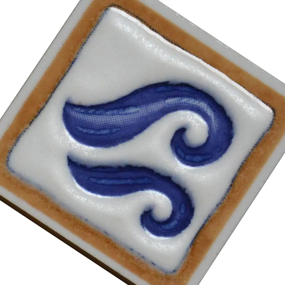 Mosaik Einleger Gaya Manises Dekor A Welle blau weiß 5x5 cm I.Sorte Mosaik Einleger Gaya Manises Dekor A Welle blau weiß 5x5 cm I.Sorte