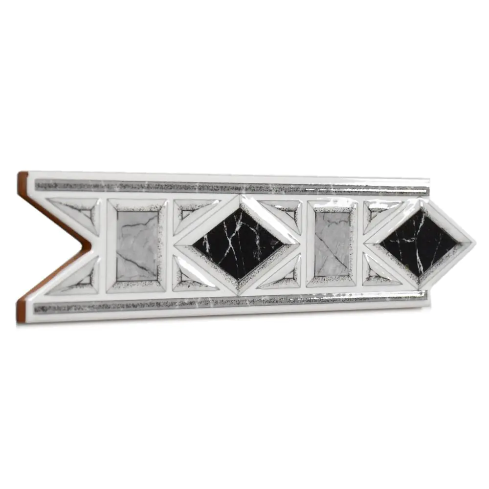 Bordüre HPH Placke Nr.1029 Tarragona grau silber weiß 6,5x25 cm