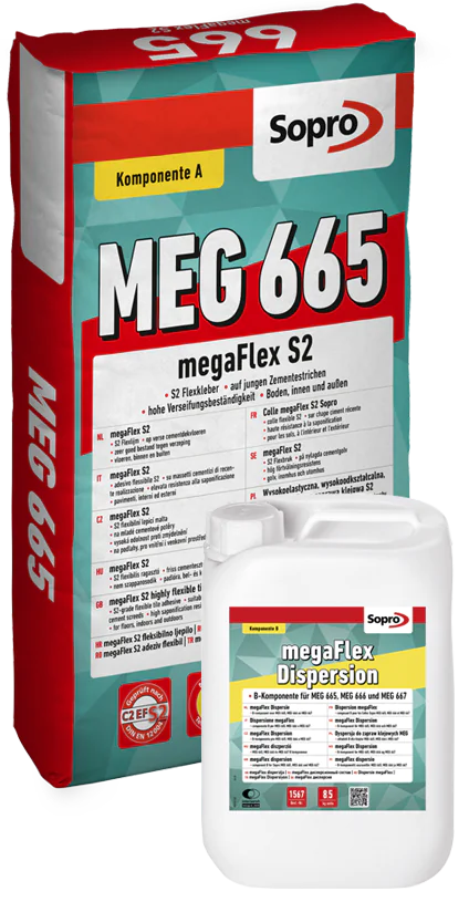 Fließbettmörtel Sopro MegaFlex S2 MEG 665 25 kg Komp. A