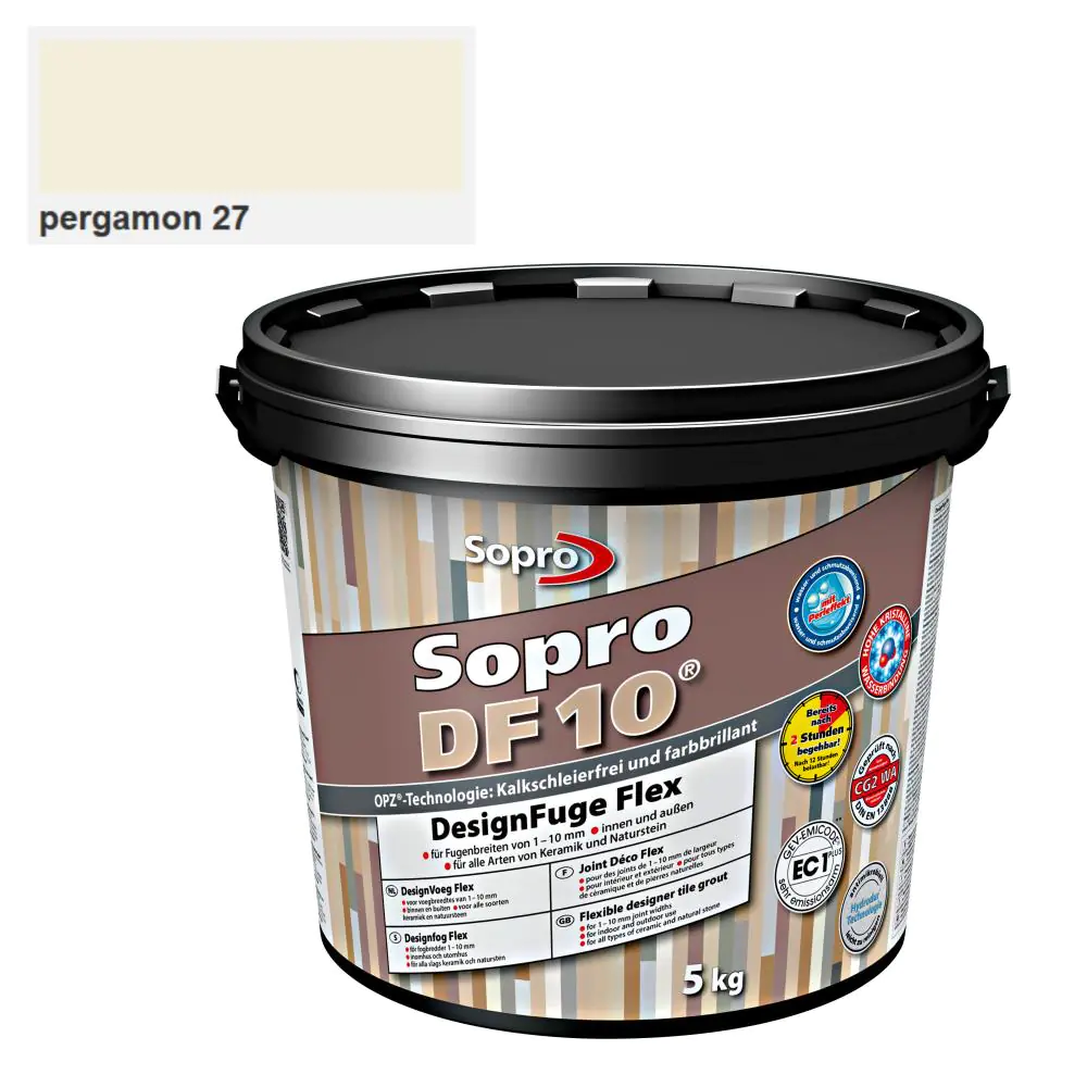 Fugenmörtel Sopro Designfuge Flex DF 10 pergamon 27 - 5 kg Fugenmörtel Sopro Designfuge Flex DF 10 pergamon 27 - 5 kg