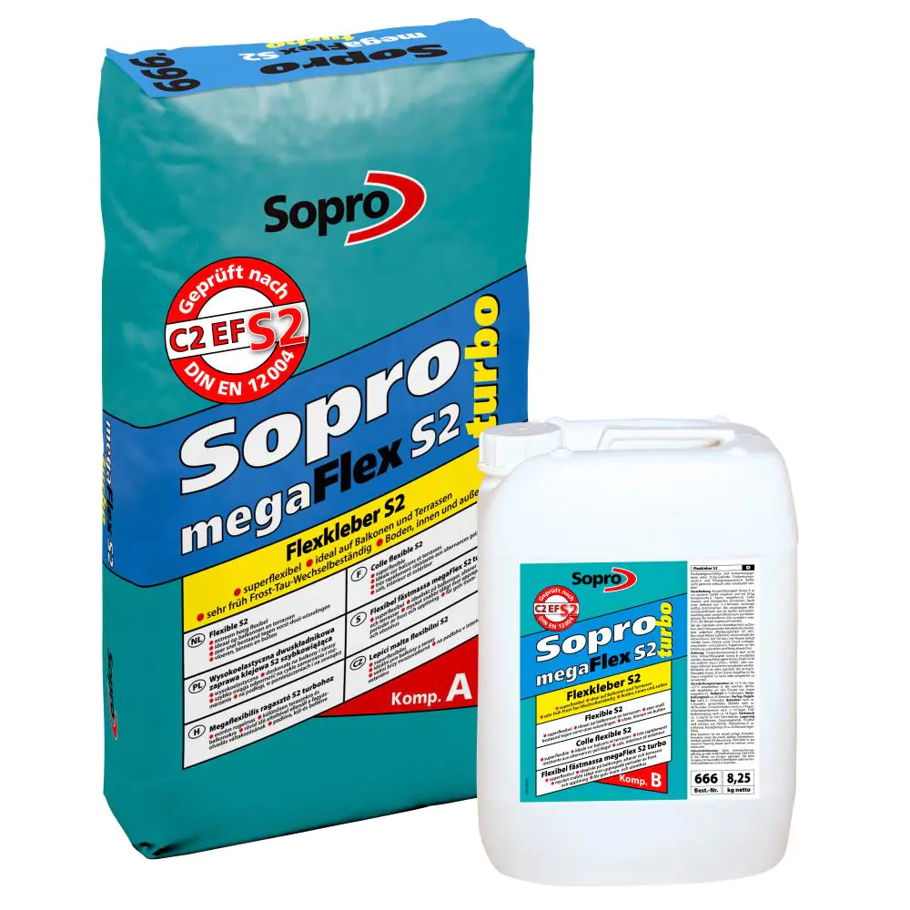 Fließbettmörtel Sopro 66608 megaFlex S2 turbo 8,25 kg Komp. B - MEG 666